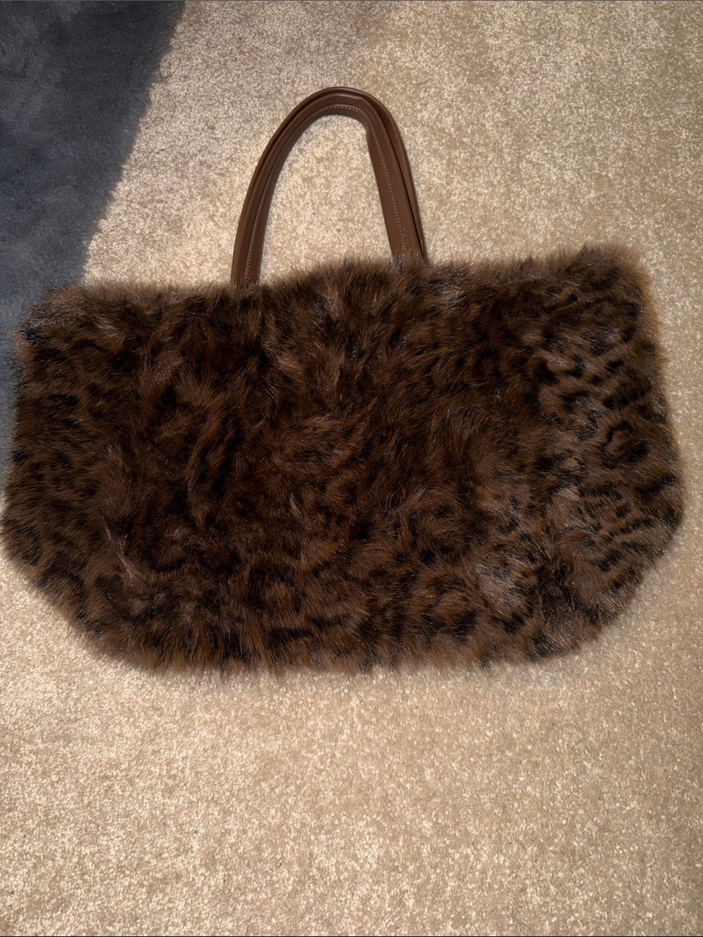 Gap Faux Fur Brown Leopard Tote Bag